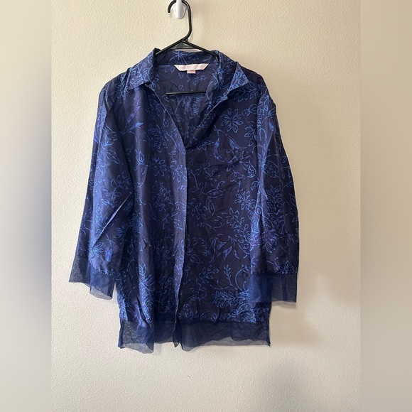 Victoria's Secret Other - Victoria’s Secret vintage 1999 100% silk sleep top size medium blue style 2213